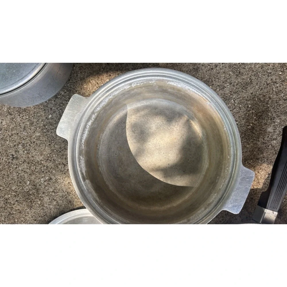 VTG Kitchen Craft Aluminum Cookware Lot Of 12 Including Lids Double Broiler Pots